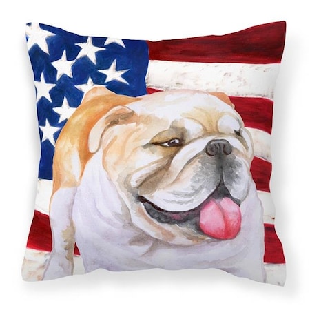 Carolines Treasures BB9639PW1818 English Bulldog Patriotic Fabric Decorative Pillow